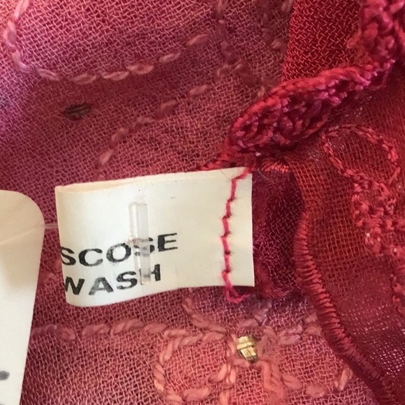 Embroidered embellished space dyed pink viscose shawl sold at Neiman Marcus NWT - Picture 13 of 13